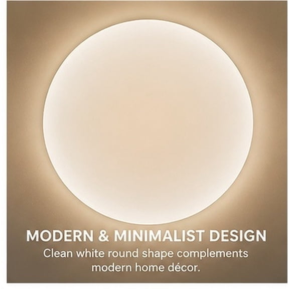 ELAYARD Round White Acrylic Ceiling Lampshade Diffuser Panel Soft Illumination Glare Reduction Lightweight Durable