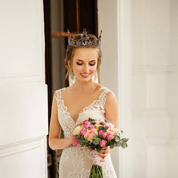 ELAYARD Royal Crowns for Women Elegant Wedding Bridal Accessory in Alloy 1Set