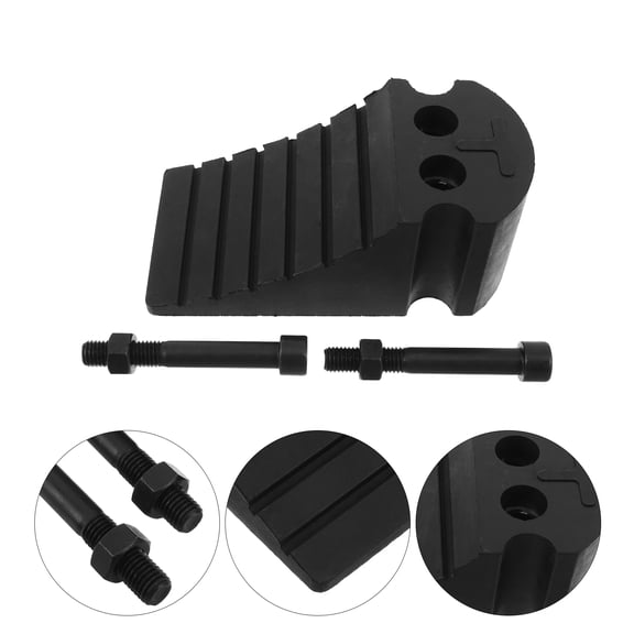 ELAYARD Black Rubber Tire Chocks Portable Car Wheel Blocks for Garage and Roadside