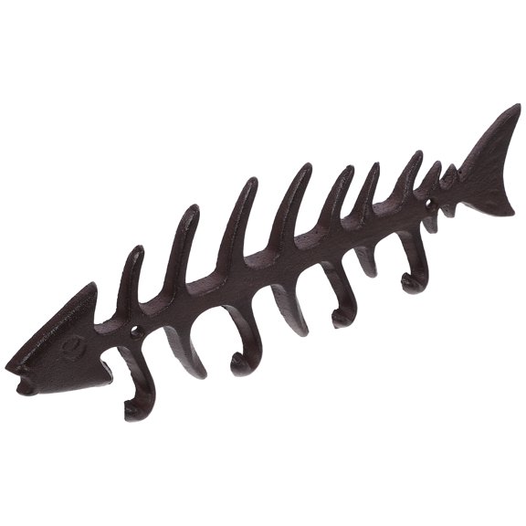ELAYARD Rustic Coffee Fish Bone Hanging Hook Heavy Duty Iron Planter Hook for Tree Branch and Wall