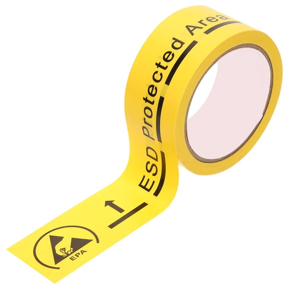ELAYARD PVC Anti Static Floor Marking Tape with Yellow Warning Signs for Industrial Safety