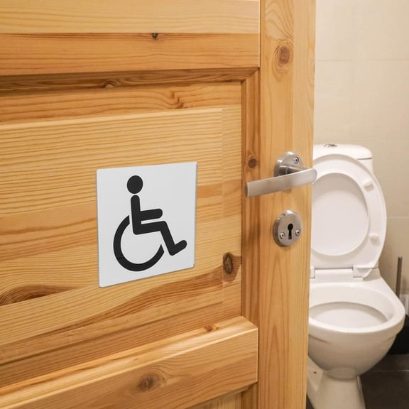 ELAYARD Acrylic Accessible Bathroom Sign in White with Clear Black Graphics for Washroom Accessibility