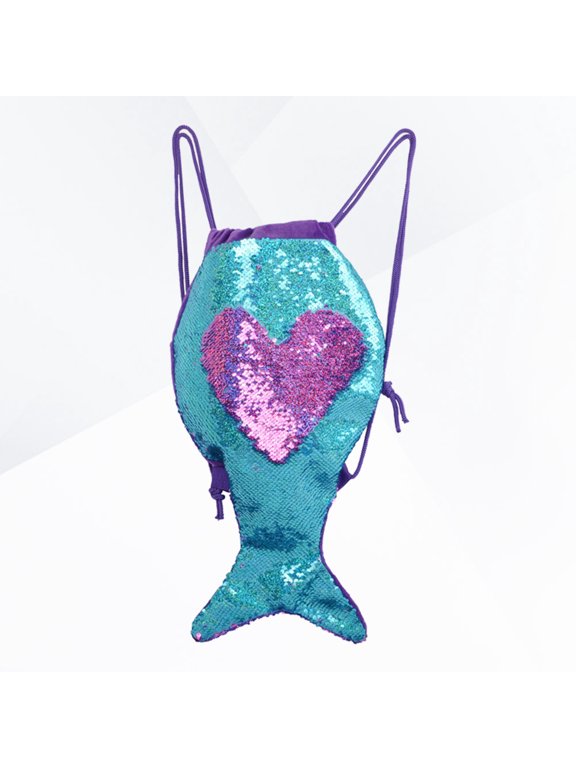 Sequin Backpack Multi Drawstring Pouch for Gym Large Capacity Durable