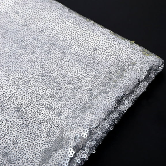 ELAYARD Sequin Table Runner Sequin Fabric Silver 1Set