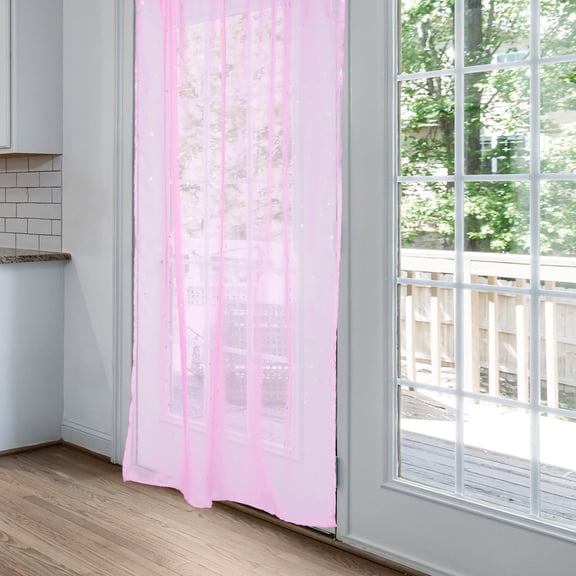 ELAYARD Voile Curtains in Pink with Star Print for Elegant Window Screening