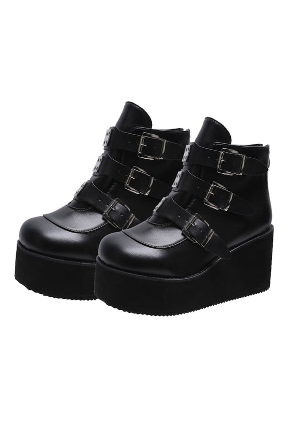1 Pair Short Tube Boots Black PU Casual Style for Women Night