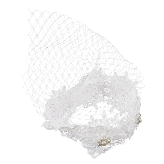 ELAYARD Bridal Hat Lace White 1Set Face Covering Headpiece For Women Tea Party Events