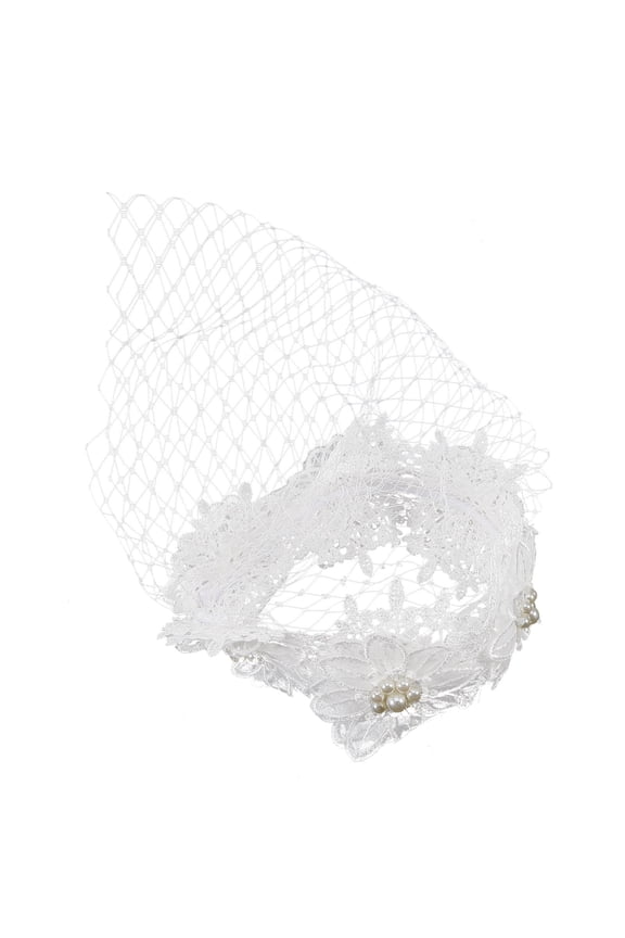 Bridal Hat Lace White 1Set Face Covering Headpiece For Women Tea Party Events