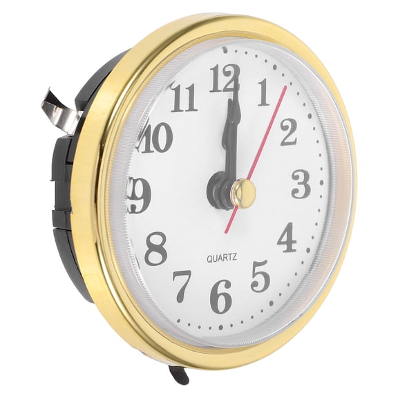 ELAYARD Round Clock Insert with Accurate Quartz Movement, Golden for Craft Projects and Clock Repairs