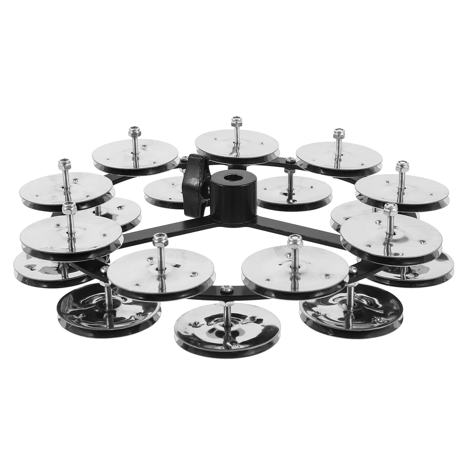 ELAYARD Silver Double Row Hihat Tambourine for Drum Set Enhanced Tonal Layering Cymbal Accessory