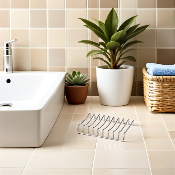 ELAYARD Plated Silver Soap Box with Decorative Design for Bathroom and Kitchen Storage