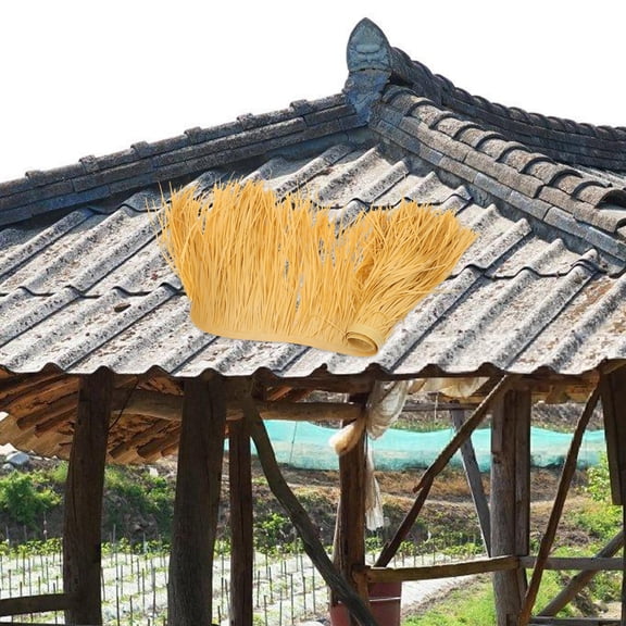 ELAYARD Yellow Simulated Thatch Roof Easy Maintenance for Landscaping