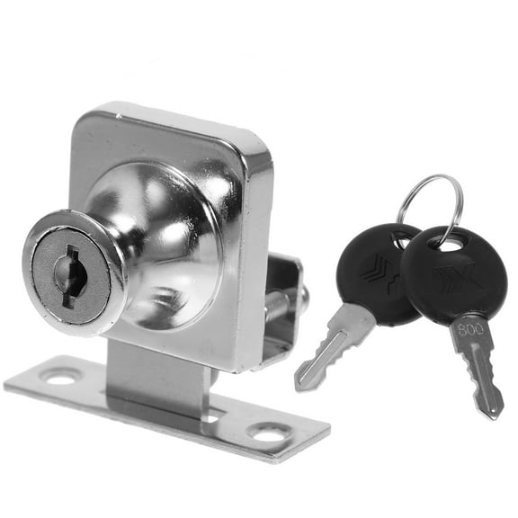 ELAYARD glass door lock Glass Cabinet Lock Zinc Alloy Silver Display Case Set