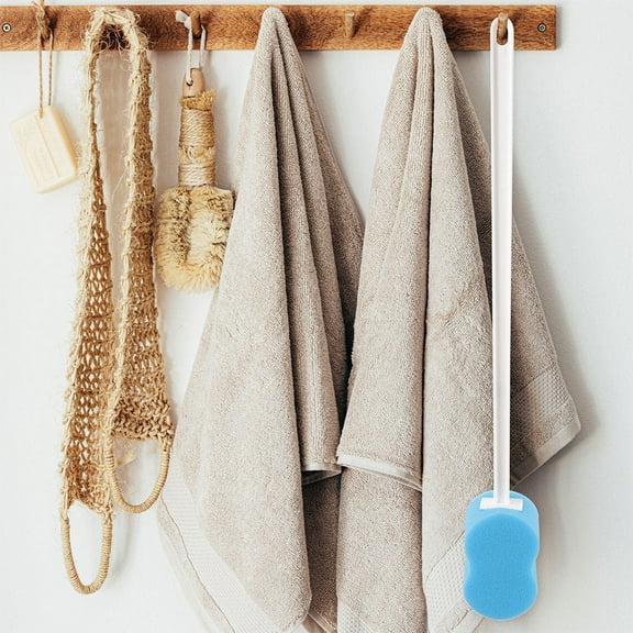 ELAYARD Sky-Blue Back Scrubber Brush - Long Handle, Exfoliating, Multifunctional Use, 2Pcs