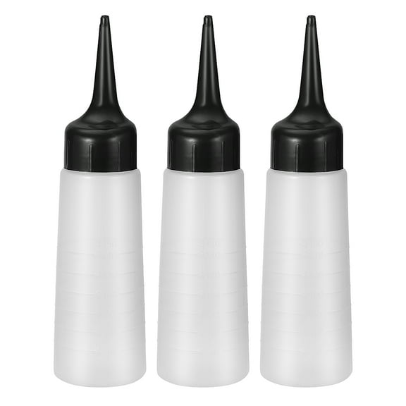 ELAYARD Set of 3 Black Refillable Hair Dye Bottles for Easy Application, Scalp Treatment, and Convenient Storage