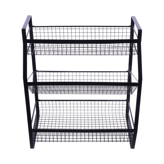 ELAYARD Black Stainless Steel Bottle Storage Rack for Kitchen Seasoning and Condiment Organizing