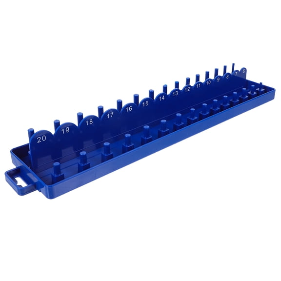 ELAYARD Socket Holder 3 8 Blue Plastic Socket Organizer for Garage Workshop Efficient Storage