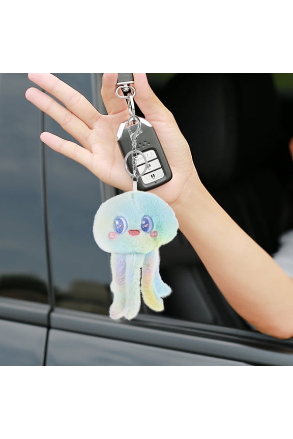 Plush Octopus Keychain Soft and Comfortable Key Holder for Car Keys and Backpacks