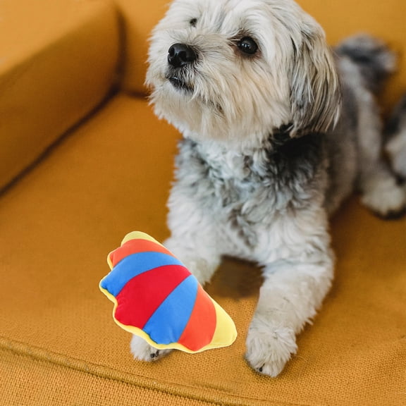 ELAYARD Dog Stimulation Toys Shell Shaped Dog Toy Plush Multi Colored Teeth Cleaning 1 Set 5.8*3.1*2.0in
