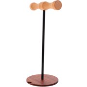 ELAYARD Black Wood Headphone Stand, Gaming Headset Holder Rack for Desk Storage and Display, Desktop Earphone Organizer
