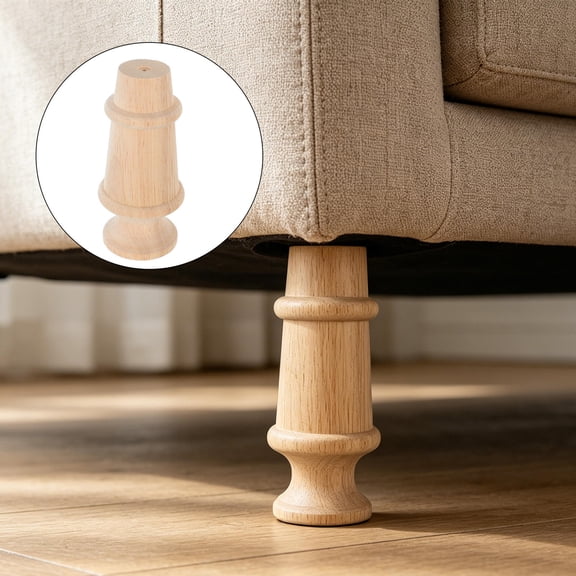 ELAYARD Wood Replacement Dining Table Legs with Elegant Carved European Style for Rustic and Vintage Home Furniture