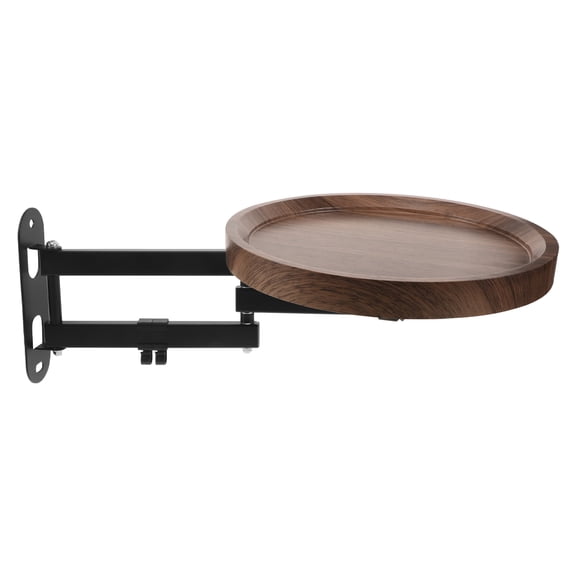 ELAYARD Space Saving Wall Mount Folding Coffee Table with Rotatable Round Sofa End Table