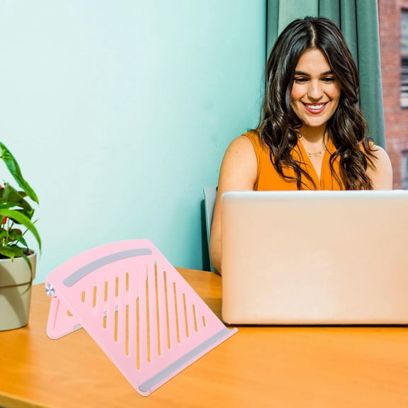 ELAYARD Ventilated Pink Laptop Riser Sturdy Stable Multi-Angle Foldable Holder