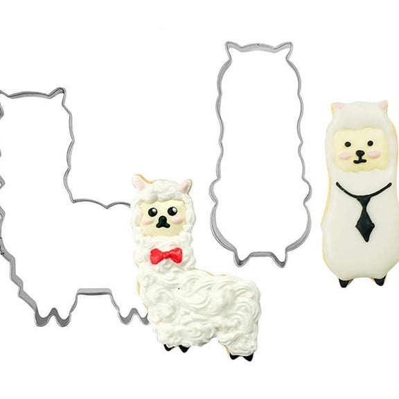 ELAYARD 6-Piece Stainless Steel Alpaca and Sheep Cookie Cutter Set for Baking and Kitchen Use