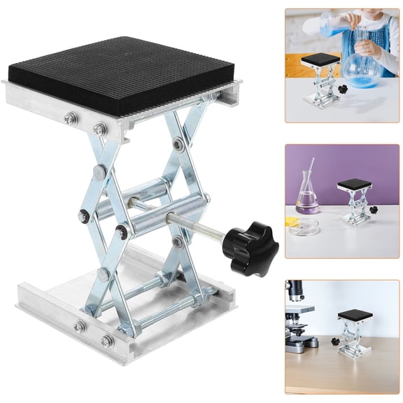 ELAYARD Stainless Steel Lab Jack Scissor Lift Stand Platform Adjustable Height for Laboratory Use