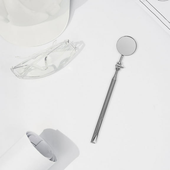 ELAYARD Round Stainless Steel Telescoping Inspection Mirror with 360 Degree Swivel for Technicians