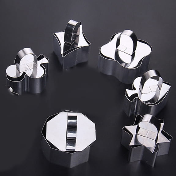 ELAYARD Stainless Steel Round Baking Mold with Press for Cake Cookie Biscuit Sushi Use