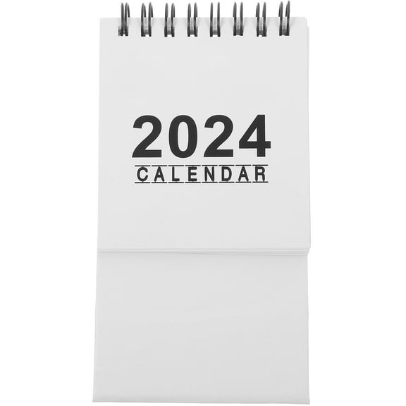 ELAYARD Office Monthly Calendar Mini Desktop Calendar Foldable Base White Metal Paper Worker 1Pcs