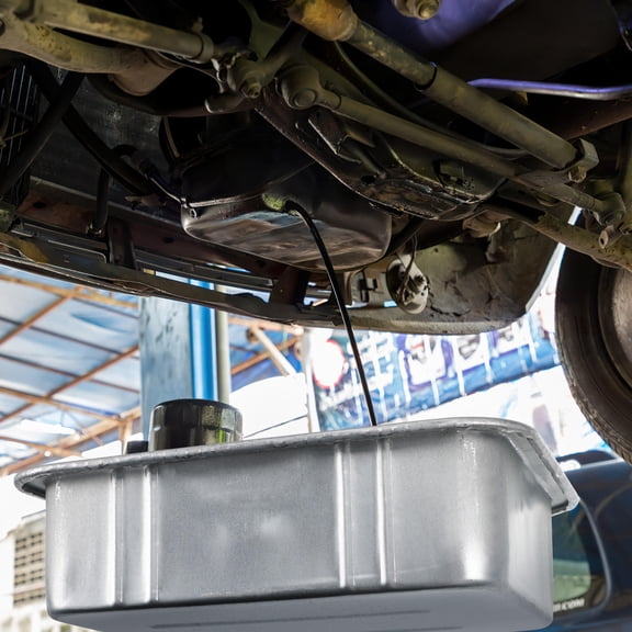 ELAYARD Plated Silver Steel Oil Drain Pan Automotive Oil Collection Tray Large Capacity