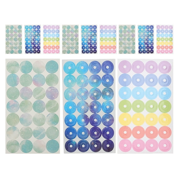 ELAYARD Stickers For Scrapbooking Hole Punch Reinforcement Labels Tear Resistant Stickers for Loose-Leaf Paper Protection 12 Sheets(0.51X0.51in）