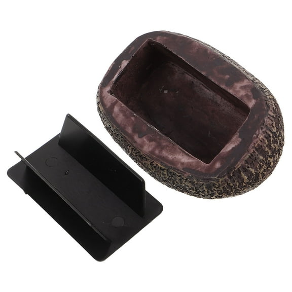 ELAYARD Dark Brown Resin Key Hider Realistic Stone Design for Garden Storage
