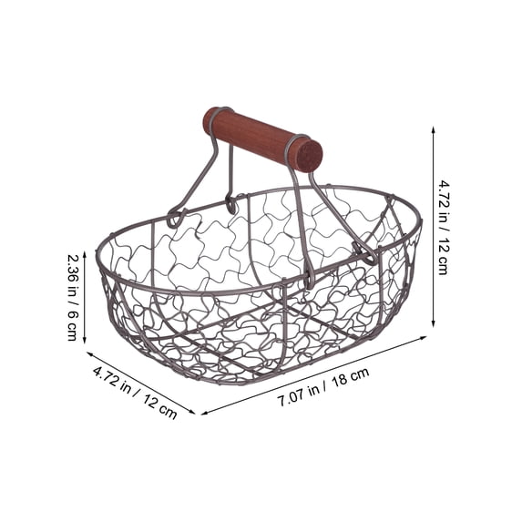 ELAYARD Storage Basket Metal Wire Egg Basket Kitchen Storage for Fresh Eggs & Fruits 7.09X4.72X4.72in(1 pc)