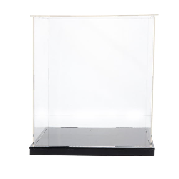 ELAYARD Clear Acrylic Display Case with Mirror Base for Collectibles, Models, and Decorative Storage Showcase