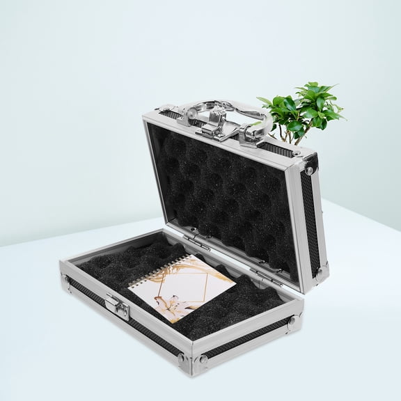 ELAYARD Sturdy Black Metal Briefcase Tool Case Perfect for Convenient Tool Storage