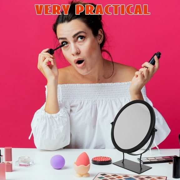 ELAYARD Black Rotating Desktop Vanity Mirror with Sturdy Iron Frame for Makeup Table Use