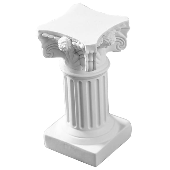 ELAYARD Stylish White Resin Roman Column Candle Holder for Tabletop and Photo Prop Decor
