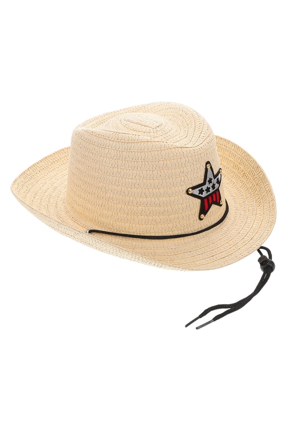 Sun Protection Breathable Comfort Durable Material Beige Star Shaped Hat For Boys Girls 1Set