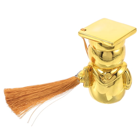 ELAYARD Graduation Resin Trophy Ornament Golden Desktop Figure for Graduation Celebration