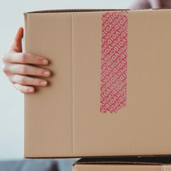 ELAYARD 1 Roll Security Tape for Packaging Anti Theft Red PET Design for Shippers 3cm x 50m