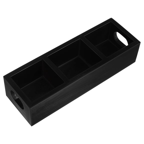 ELAYARD Black Wood Tea Bag Organizer Box with Multi Compartment Storage for Countertop Tea Organization