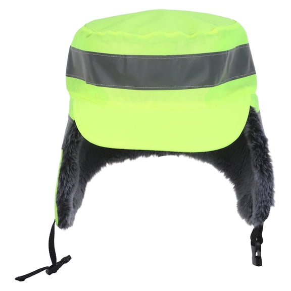 ELAYARD Unisex Green Fleece Lined Trapper Hat with Enhanced Visibility for Winter