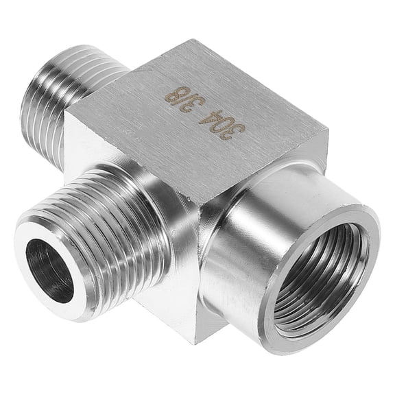 ELAYARD Stainless Steel Threaded Pipe Tee Connector for Plumbing Supplies, Shelf Fitting, 1 Piece