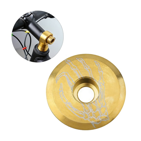 ELAYARD Lightweight Titanium Alloy Headset Cap for Mountain Bikes, Golden Bike Accessories with Sleek Design