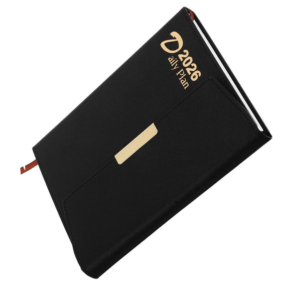 ELAYARD Daily Desk Planner Black with Ink Resistant Paper for Organized Scheduling