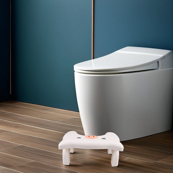 ELAYARD Toilet Step Stool, White ABS, High Strength Material, Ergonomic Posture