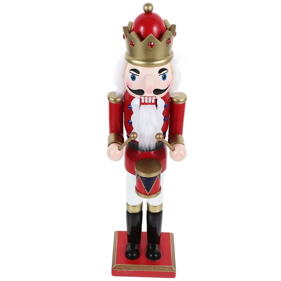 ELAYARD Christmas Nutcrackers Decoration Wooden Figure Classic Style for Living Room 1Pcs